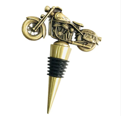 Retro Bronze Motorcycle Wine Stopper