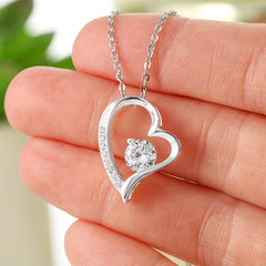 Single Heart Pendant with Brilliant Cubic Zirconia Solitaire