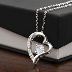 Single Heart Pendant with Brilliant Cubic Zirconia Solitaire