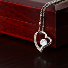 Single Heart Pendant with Brilliant Cubic Zirconia Solitaire