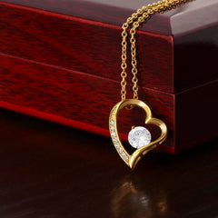 Single Heart Pendant with Brilliant Cubic Zirconia Solitaire