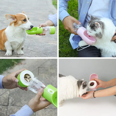 Multifunction Pet Bottle Carries Food and Water