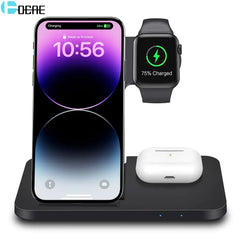 3-in-1 Wireless Fast Charger Dock Station for IPhones & Accessories